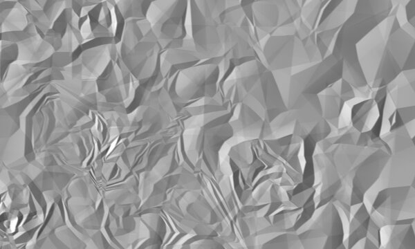 Abstract gray crumpled paper texture background with geometric low poly pattern isolated on transparent background