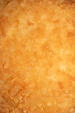 Close up of golden batter breadcrumbs close up