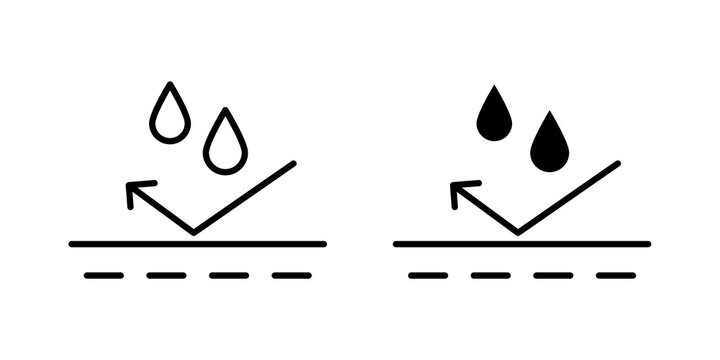 Waterproof icon solid pictograms pack. EPS10