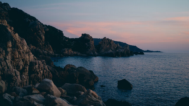 sunset over the sea in Sardinia