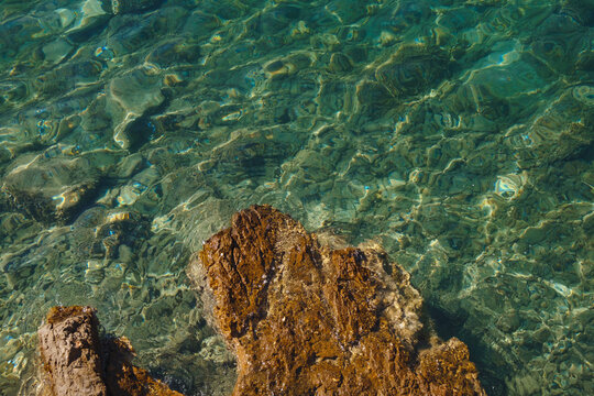 Beautiful coast of Rabac near Labin, Croatia. Adriatic sea.