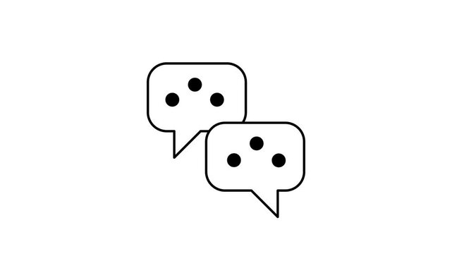 Speech Bubble Typing Animation Icon on Clean White Background