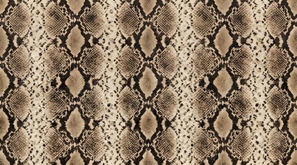 seamless python snake skin pattern in brown and beige tones for fashion apparel and textile design with realistic reptilian scales and organic geometry
