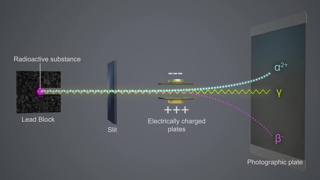Alpha Beta and Gamma Radiation Tracks on a Photographic Plate