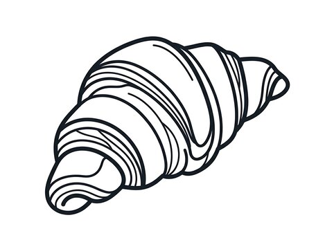 Delicious croissant pastry with flaky layers