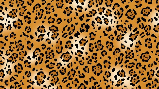 leopard print seamless pattern wild animal fur texture fashionable vector background brown and black spots design for apparel fabric and textile decoration