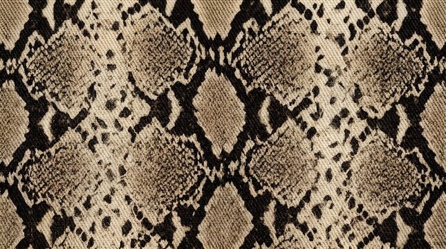 seamless python snake skin pattern background with natural brown and black scales texture reptile animal print wallpaper design for fashion apparel