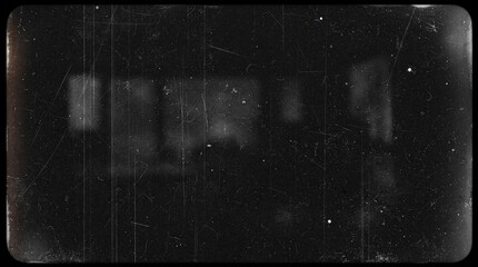 Textura de superposición de película vintage estilo retro en blanco y negro, con arañazos, polvo, desgaste, imperfecciones de celuloide y bordes redondeados.