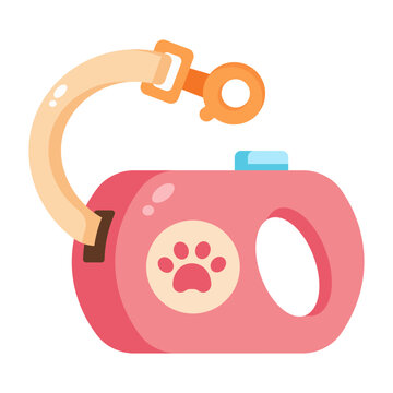 A pink retractable leash with a loop handle and metal clip.