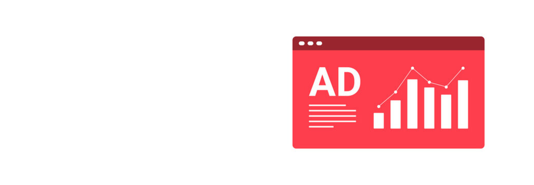 Ad Icon on Transparent Background. Advertising Symbol, Digital Marketing, Online Promotion, Campaign, Branding and Marketing Strategy. 2D Illustration