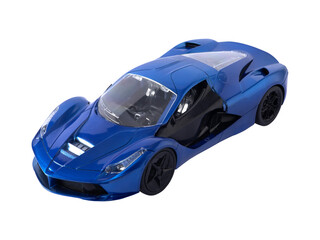 Fototapeta premium Blue Sports Car Toy Isolated On Transparent Background PNG