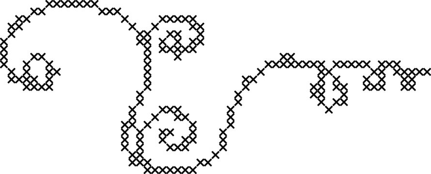 Cross Stitch Floral Embroidery Border