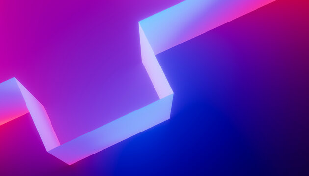 Abstract white twisting ribbon against a vibrant gradient background
