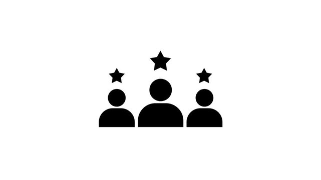 User rating icons, Favorite users symbols, Customer review icons, Profile rating icon animation