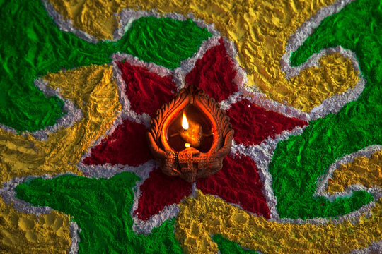 Close-up of a rangoli 