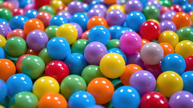Colorful plastic balls in a play pit