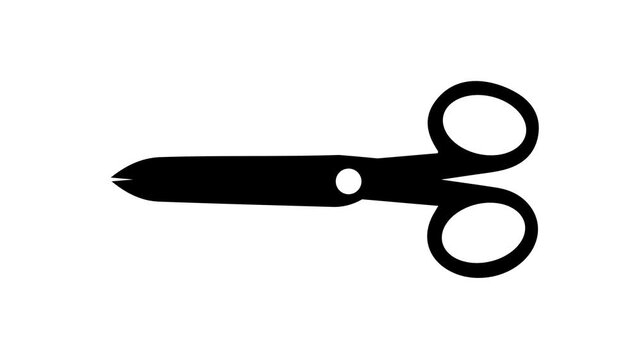 Silhouette of cutting scissors. Black Scissors. Shadow of cutting scissors