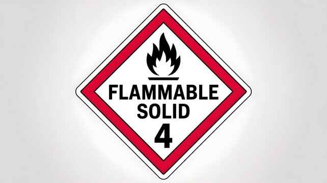 Flammable solid 4 hazard warning sign