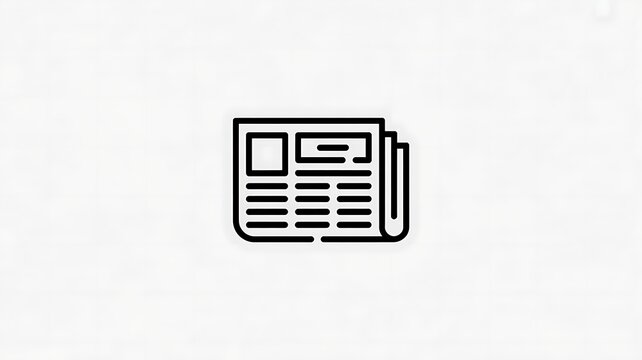 Black line icon of a daily newspaper