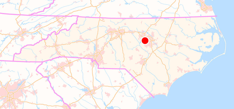 Location Map of Cary (North Carolina, USA)