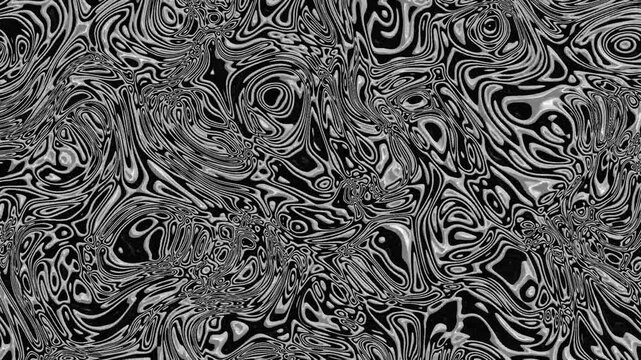 Abstract black and white swirling pattern background with wavy lines creating a unique marbled texture design for graphic projects