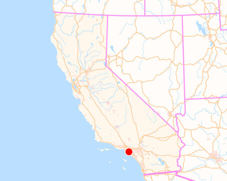 Location Map of Paramount (California, USA)