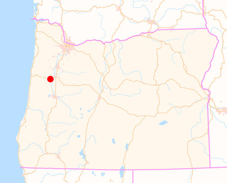 Location Map of Corvallis (Oregon, USA)