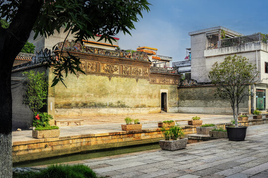 Foshan city, Guangdong, China. Shunde Beijiao Bijiang ancient village boasts a history of over 800 years and designated as national cultural heritage. Well preserved Lingnan architecture.