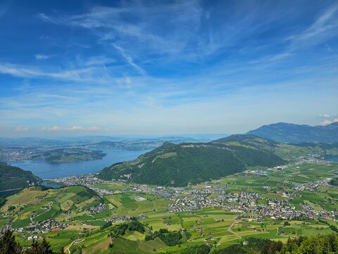 view from the hills of swiss at stans