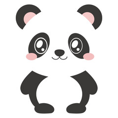 Cute black and white panda sitting for wildlife vector illustration design. © Wisnu
