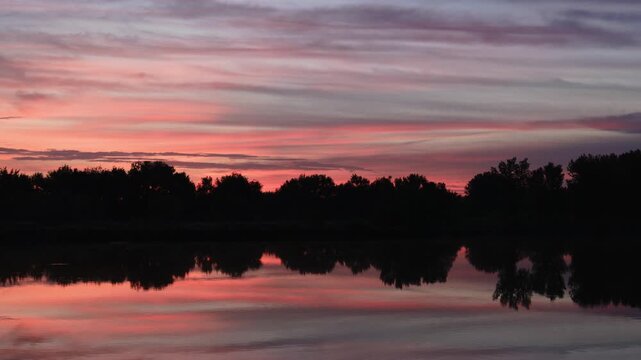 Pre Sunrise Reflections on Signature Bluffs Pond Colorado Zoom In