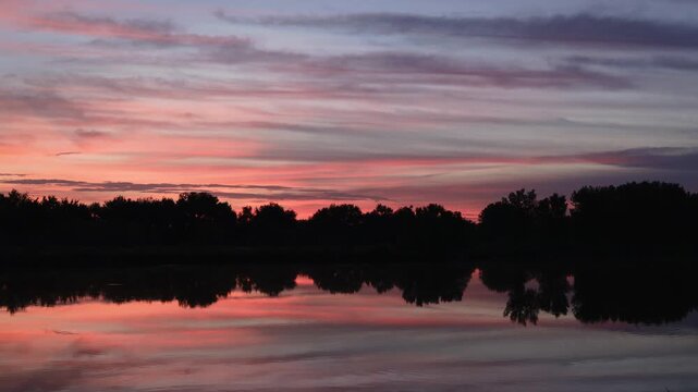 Pre Sunrise Reflections on Signature Bluffs Pond Colorado Wide Angle