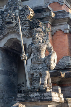 Mythical guardian figures adorn the exterior of the Indonesia Museum at Taman Mini Indonesia Indah (TMII)