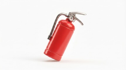 Fototapeta premium Red fire extinguisher isolated on white background. Safety equipment icon for emergency preparedness and workplace compliance.