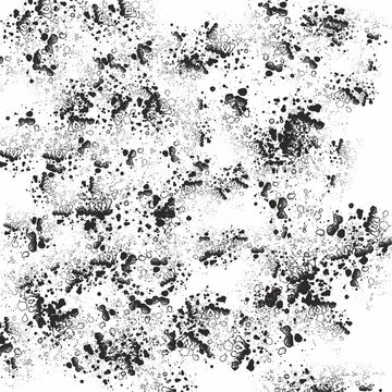 Black and White Distressed Grunge Texture Overlay with Fine Speckles and Scratches.Abstract distressed grunge texture featuring fine speckles,scattered ink marks,subtle scratches and weathered.
