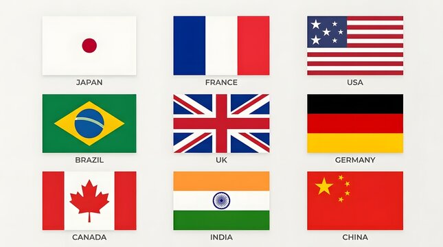 Collection of international flags representing global time zones, communication, travel, international business, cultural connections, worldwide logistics, and global scheduling.