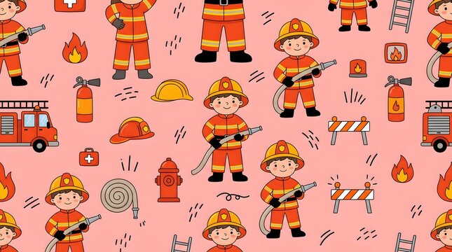 Firefighter pattern background design