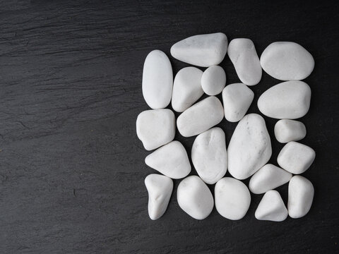 White marble pebble, decorative garden stone