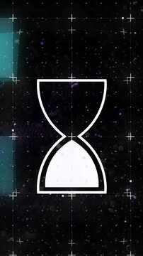 Animation of egg timer icon on black background