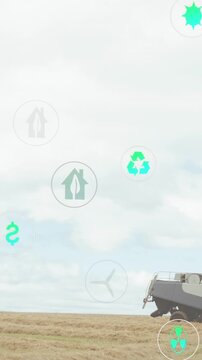 Animation of digital icons over field