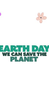 Animation of earth day we can save the planet with plants and flowers