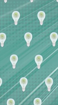 Animation of bulbs floating over green background
