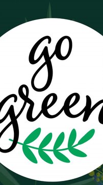 Animation of go green in circle on jungle background