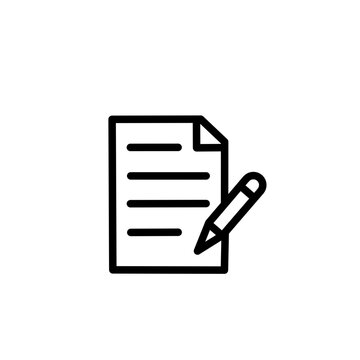 Paper document and pencil writing icon