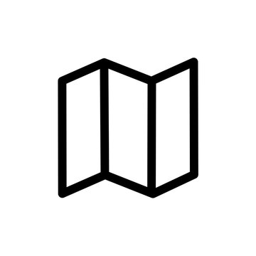 Folded paper map navigation icon