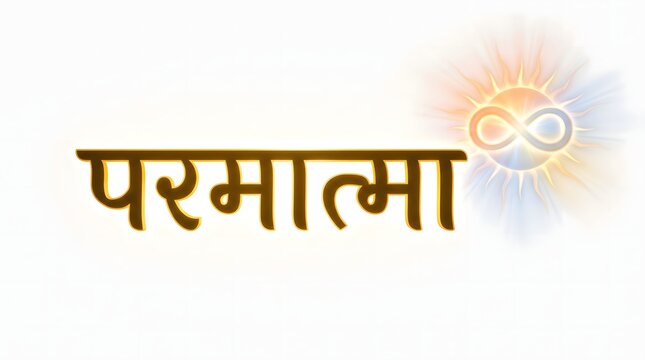 Hindi devanagari script word paramatma meaning supreme soul in golden color.