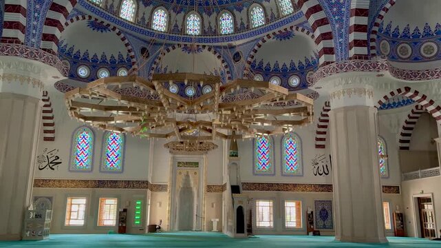 Inside view of Bishkek Central Mosque (Turkish Mosque) Kyrgystan