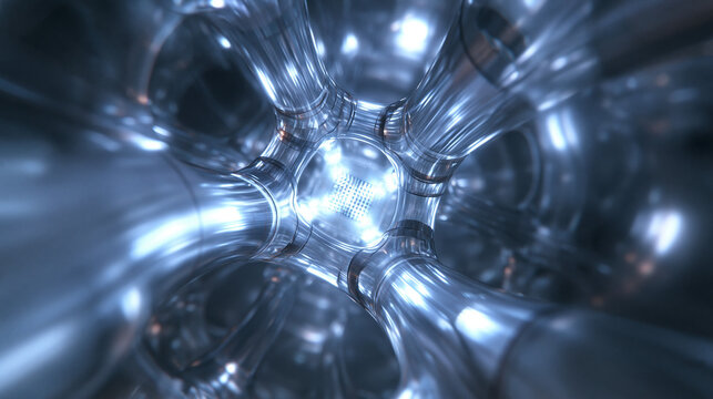Abstract Futuristic Quantum Technology Core and Network Structure