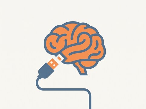 Digital Detox Brain Unplug Icon
