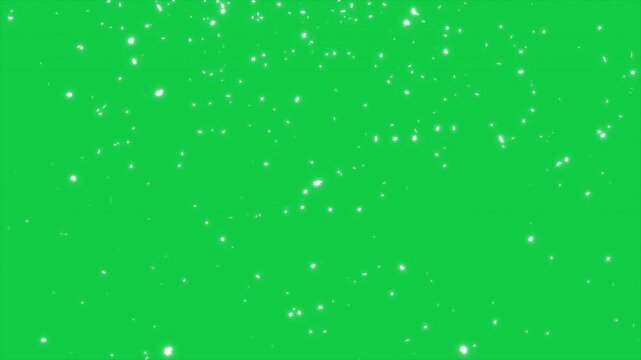 Falling White Snowflakes Overlay on Green Screen